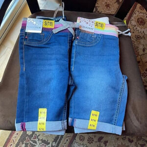 VIGOSS 2 pk Youth Girl's Bermuda Short with Knit Waistband